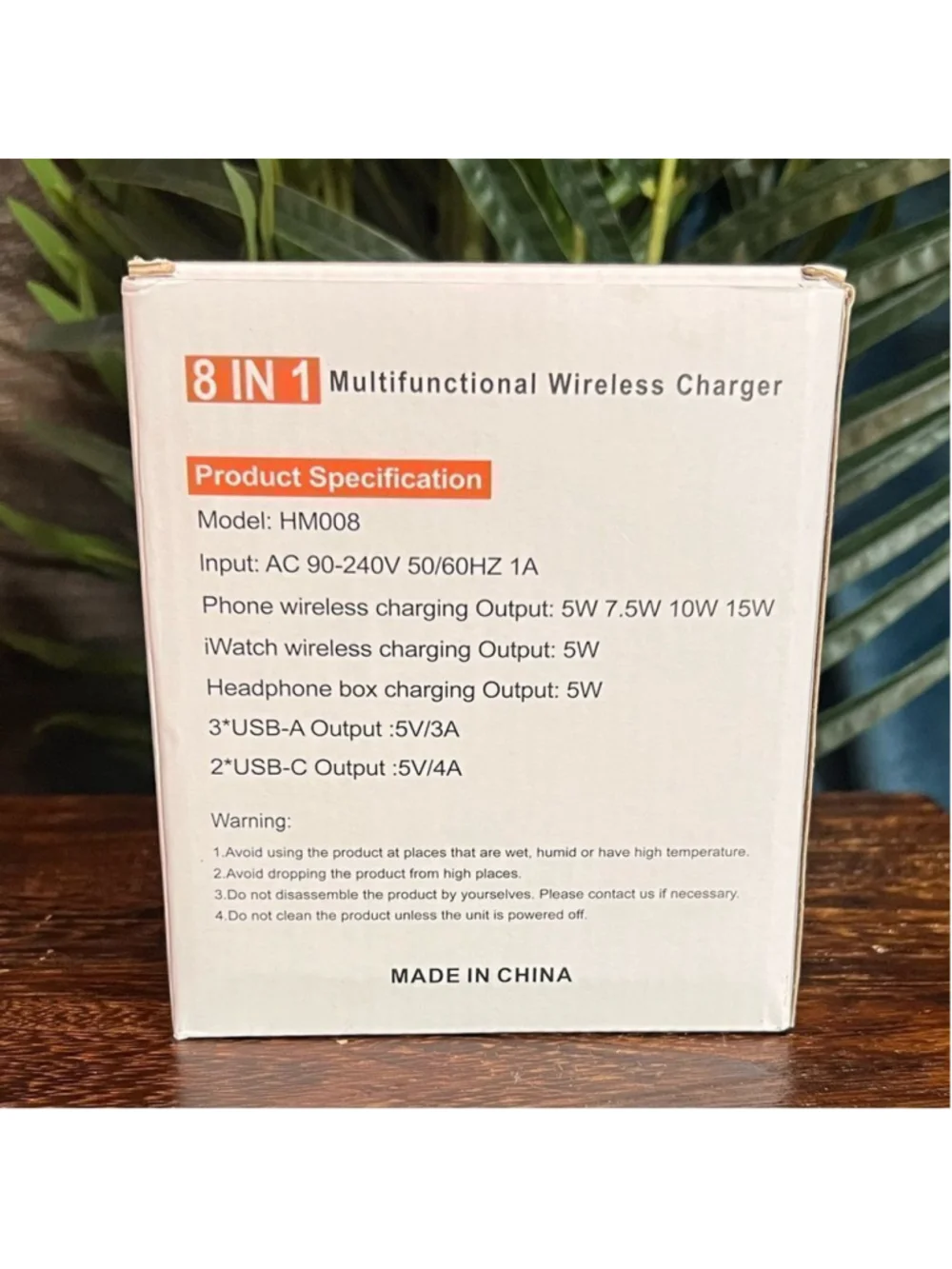 8 in 1 Multifunctional Wireless Charger in Black. New in Box!